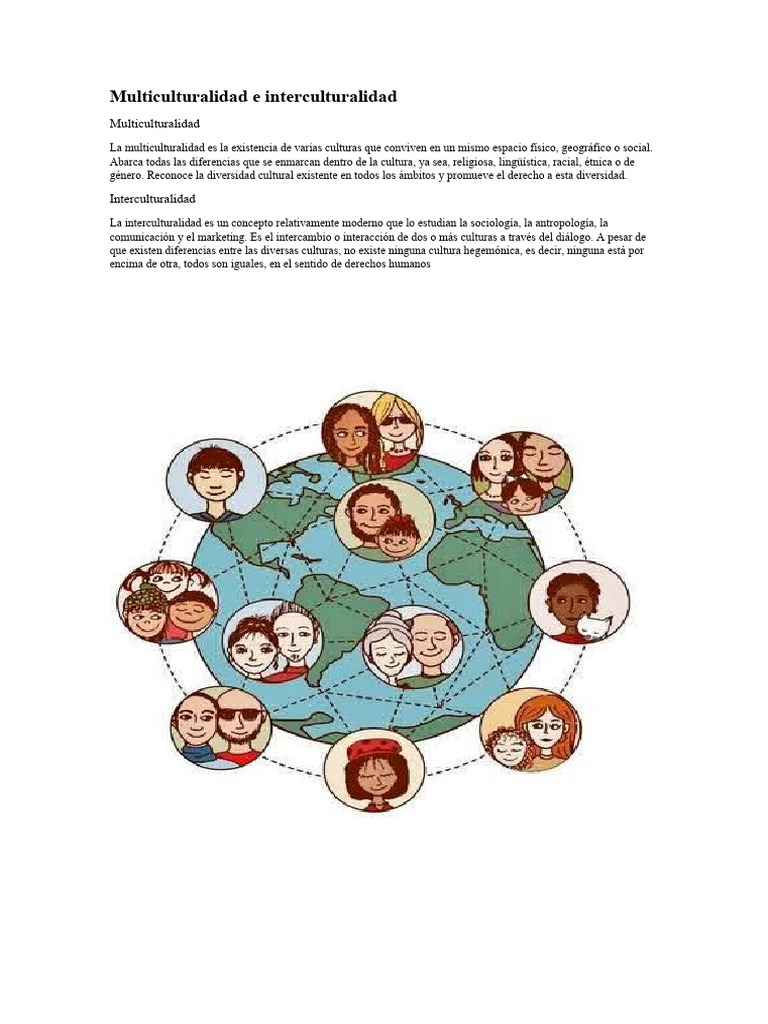 Diferencias entre multiculturalidad e interculturalidad | PDF