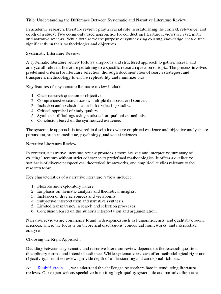 IS A NARRATIVE REVIEW THE SAME AS A SYSTEMATIC REVIEW visual data 2