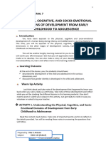 Learning Material 7. DCAD - Physical, Cognitive, Social and Emotional Dimension (Early Childhood To Adolescence)