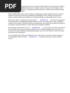 Literature Review on Congestive Heart Failure