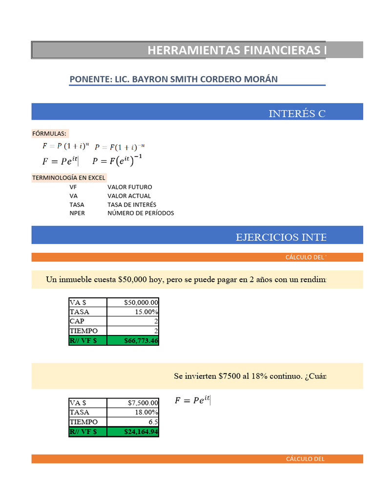 Herramientas Financieras en Excel - Ciclo 02-2023 Utec: Ponente: Lic ...