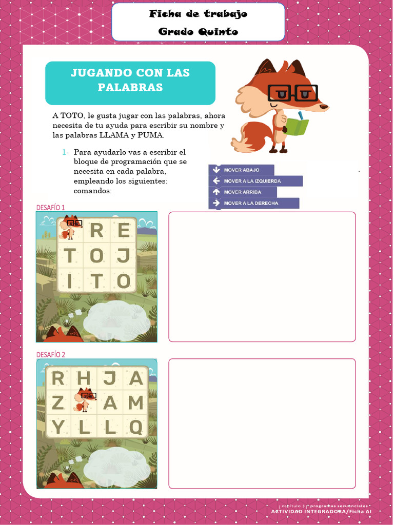 Actividad 4 - Grado Quinto | PDF | Juegos y actividades | Artes del ...