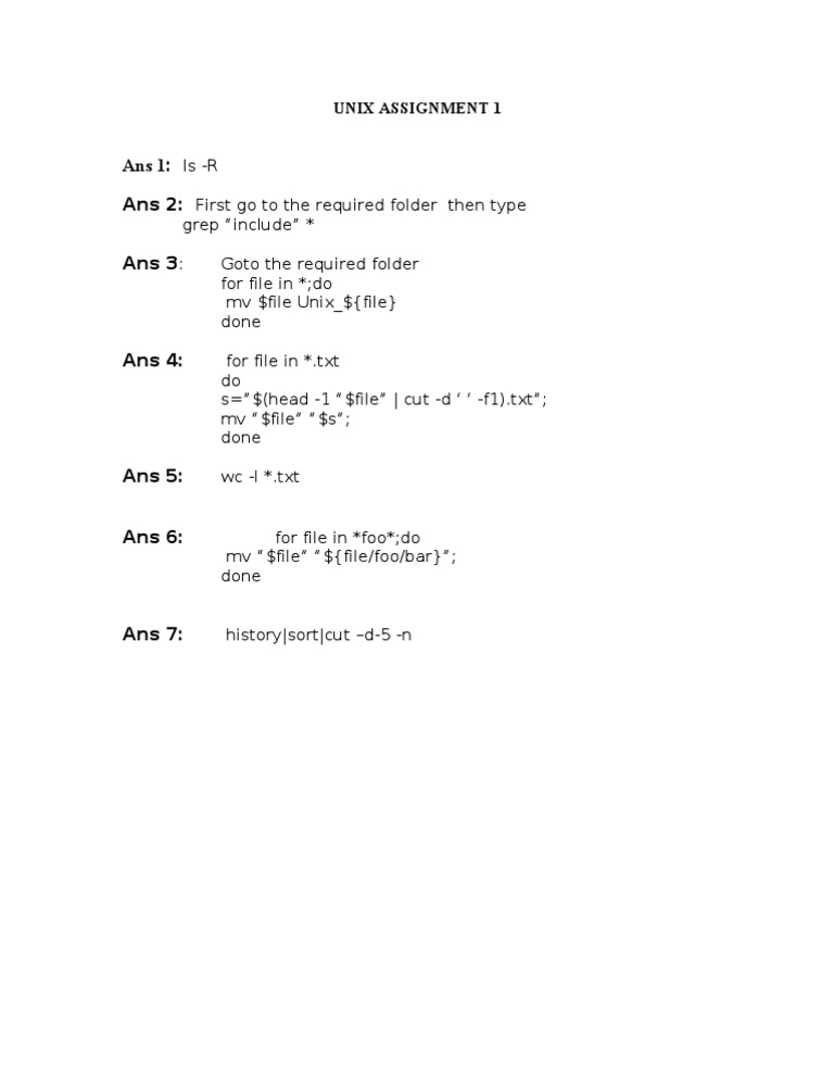 Ans 1: Ans 2: Ans 3: Unix Assignment 1 | PDF