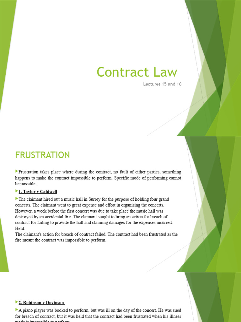 Understanding Contract Frustration Law | PDF | Private Law | Common Law
