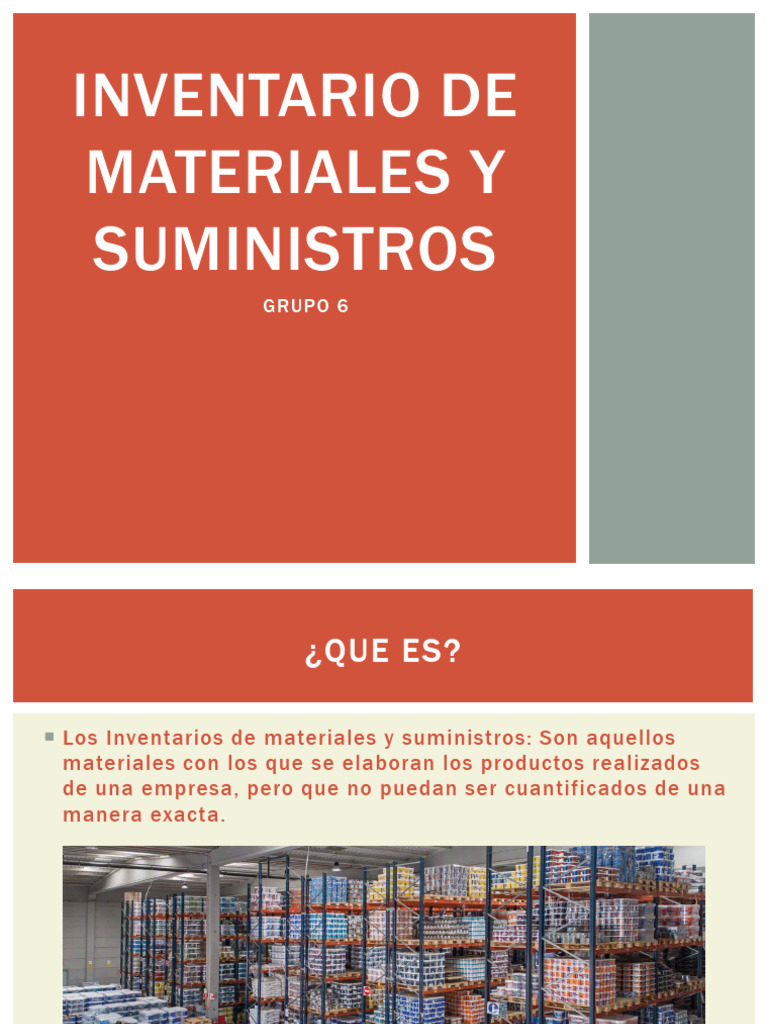 Inventario de Materiales y Suministros | PDF