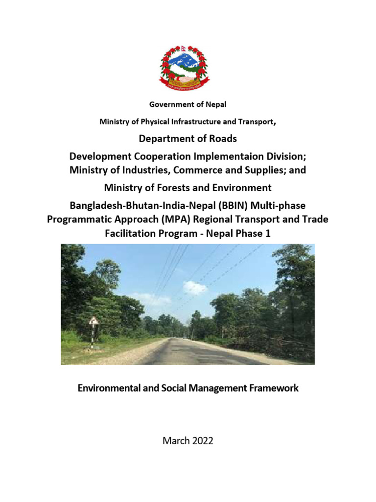 ESMF for BBIN Transport Program | PDF | Environmental Impact Assessment ...