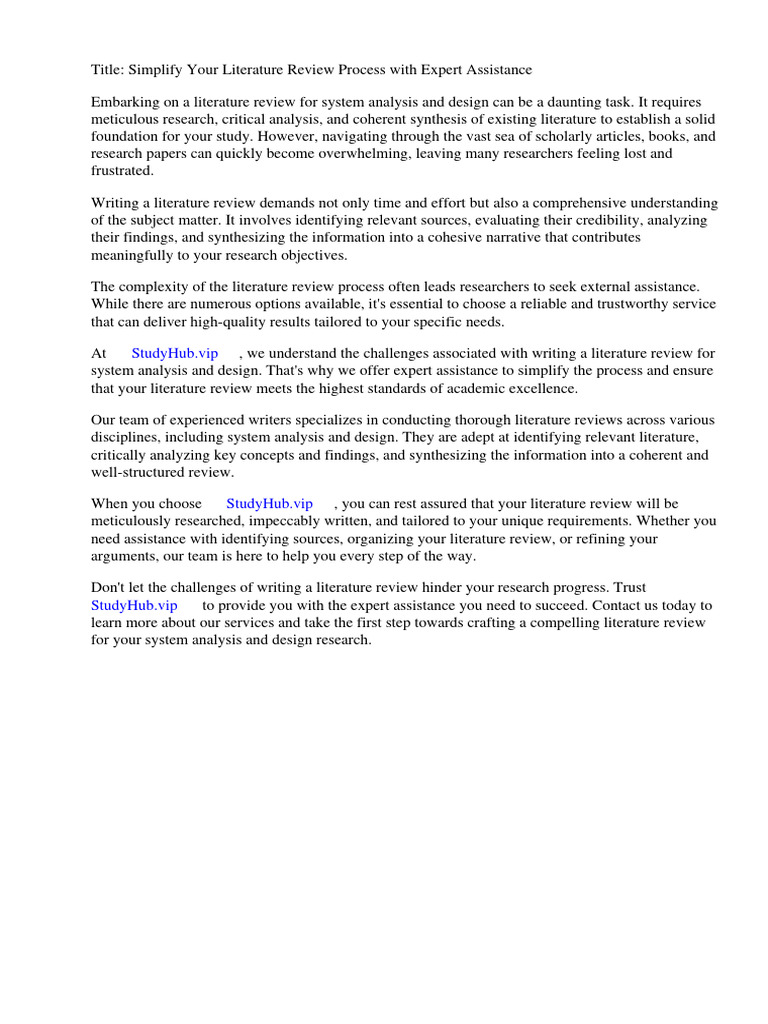 Literature Review of System Analysis and Design | PDF