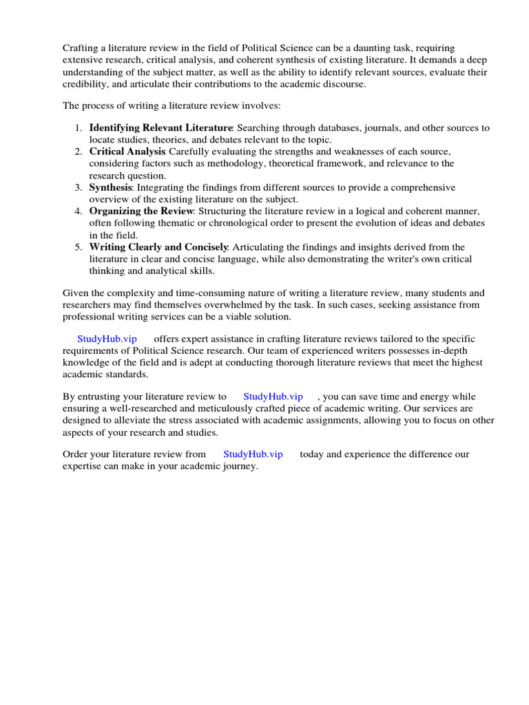 Literature Review Examples Political Science | PDF | Critical Thinking