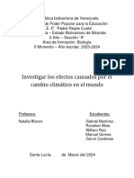 Investigar Los Efectos Causados Por El Cambio Climatico en El Mundo