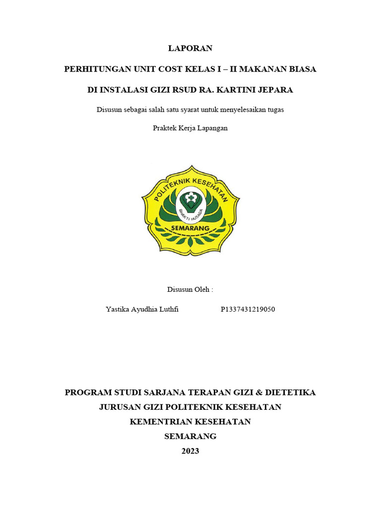 Perhitungan Unit Cost Makanan RSUD Jepara | PDF | Kesehatan Holistik ...