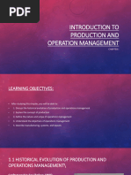 Chapter I INTRODUCTION TO PRODUCTION AND OPERATION MANAGEMENT