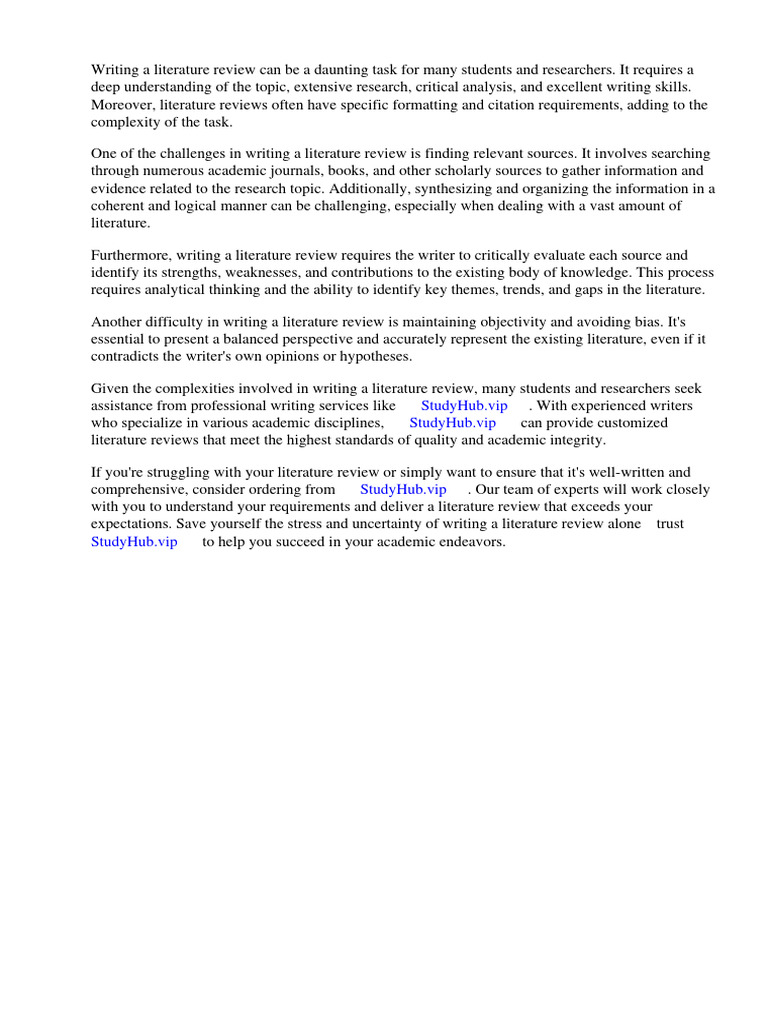How many words in literature review pdf