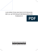 Los Efectos Socioculturales de La Actividad Petrolera en Tabasco