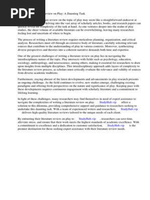 Literature Review on Play