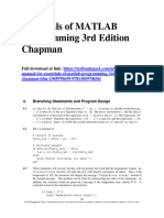 Essentials of Matlab Programming 3Rd Edition Chapman Solutions Manual Full Chapter PDF
