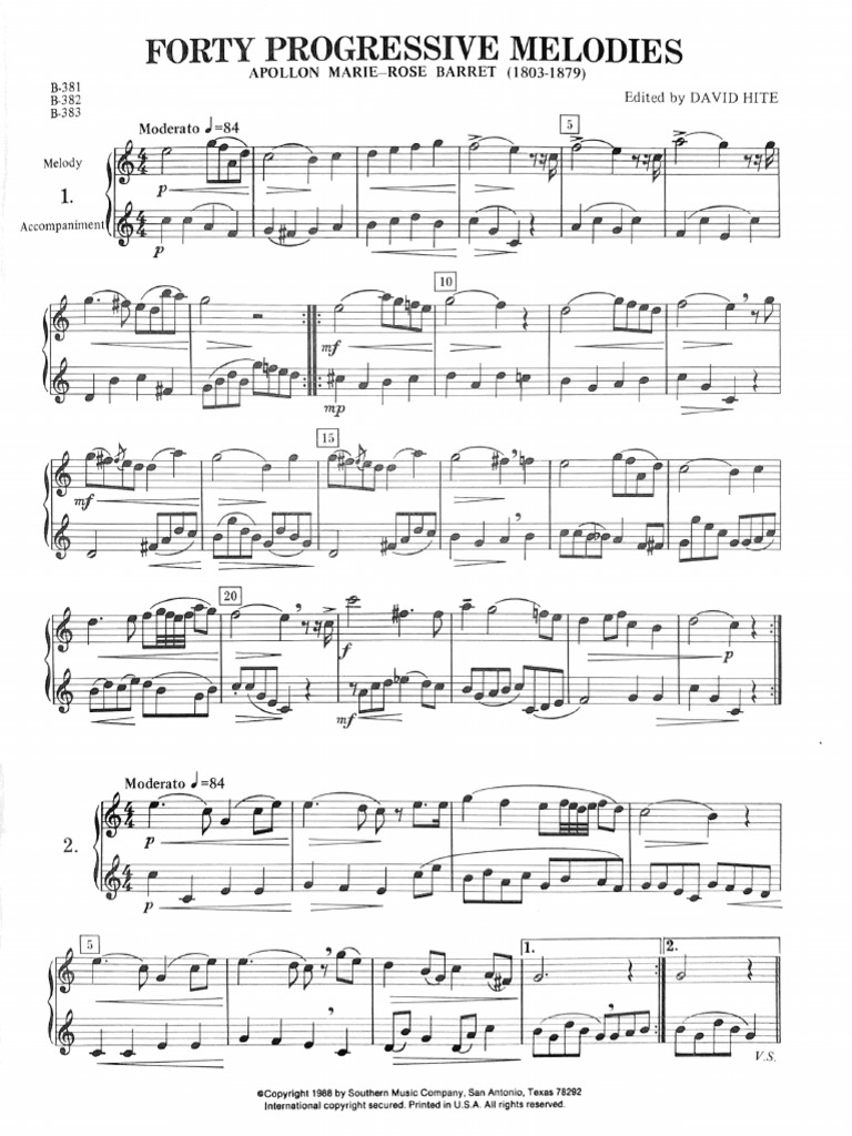 40 Progresive Melodies Treble Clef | PDF