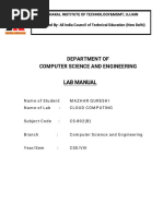 Cloud Computing - CS 802 (B) Lab Manual - SS