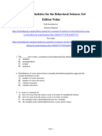 Essentials of Statistics For The Behavioral Sciences 3Rd Edition Nolan Test Bank Full Chapter PDF