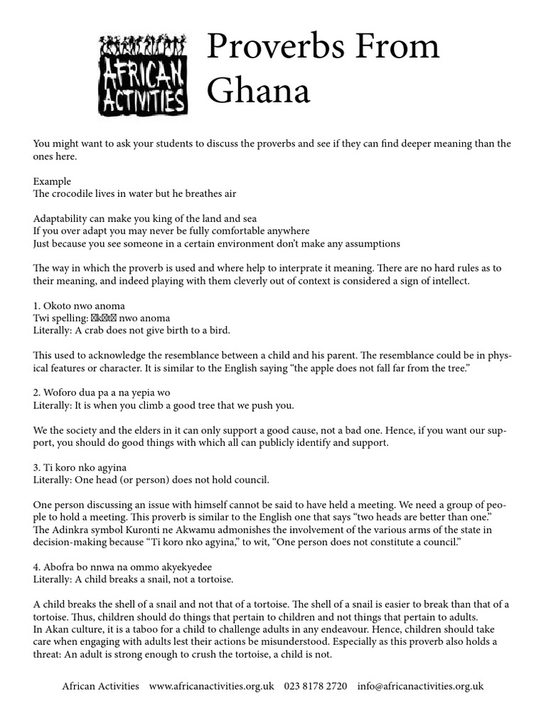 Understanding Twi Proverbs and Meanings | PDF