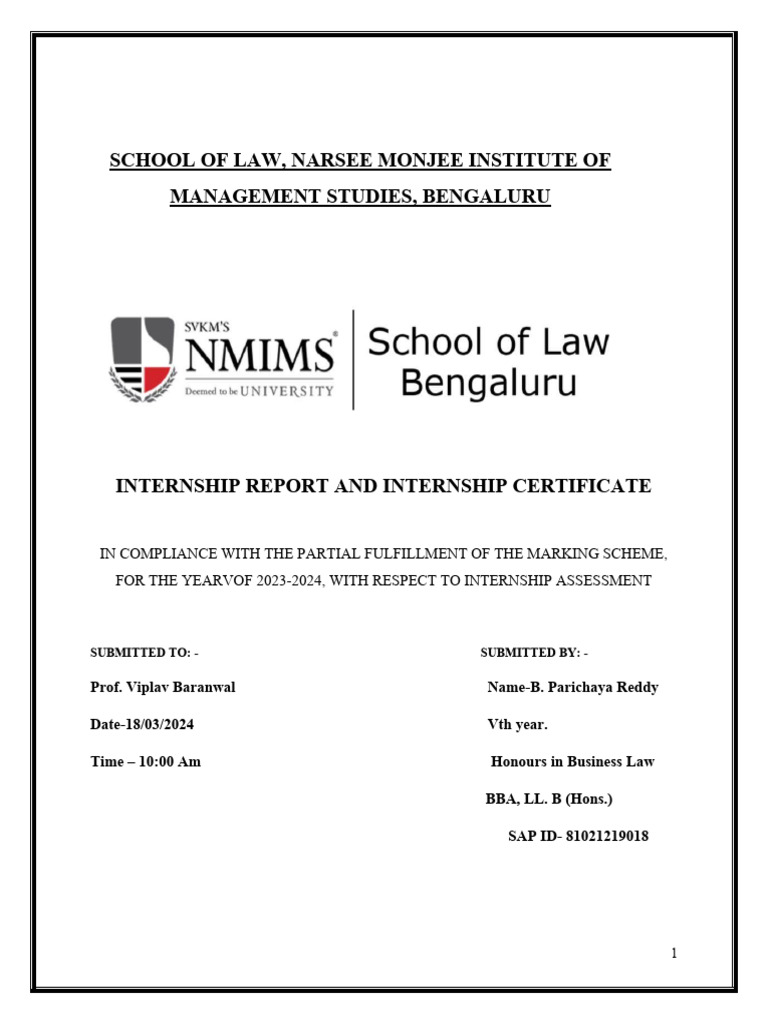 Internship Report 3 PDF Supreme Court Of The United States Advocate