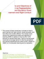 Philosophy and Objectives of Edukasyon Sa Pagpapakatao 1