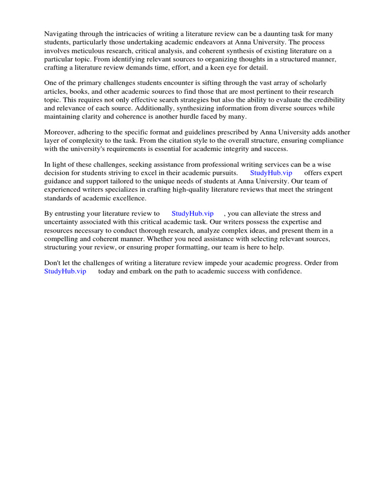 Anna university literature review format pdf literature review