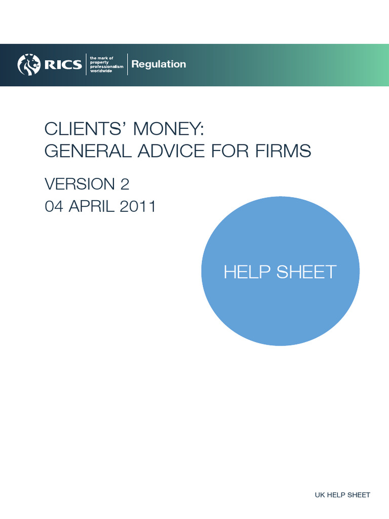 RICS - Client's Money - 04 April 2011 (HC) | PDF | Banks | Cheque