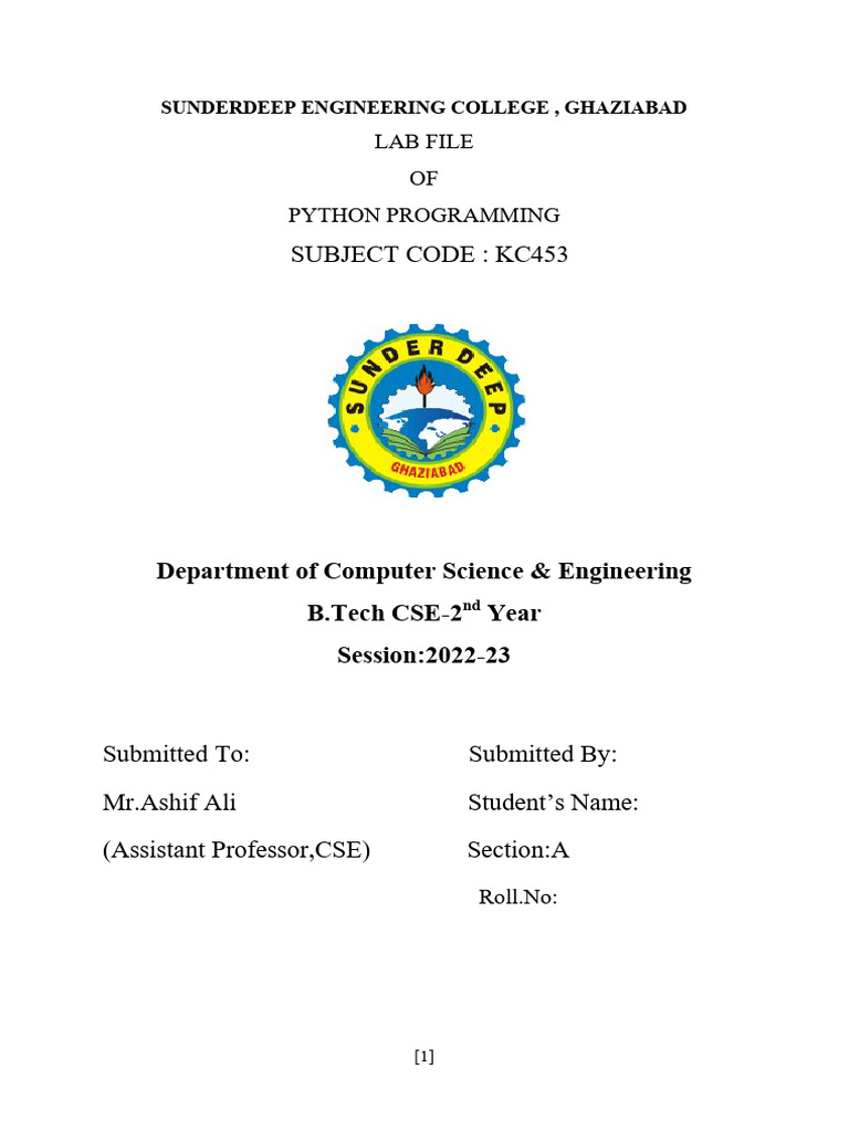 python lab file | PDF