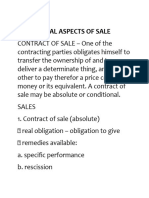 Legal Aspects of Sale