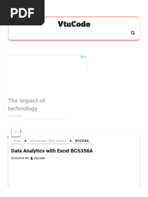 Vtucode Data Analytics With Excel BCS358A