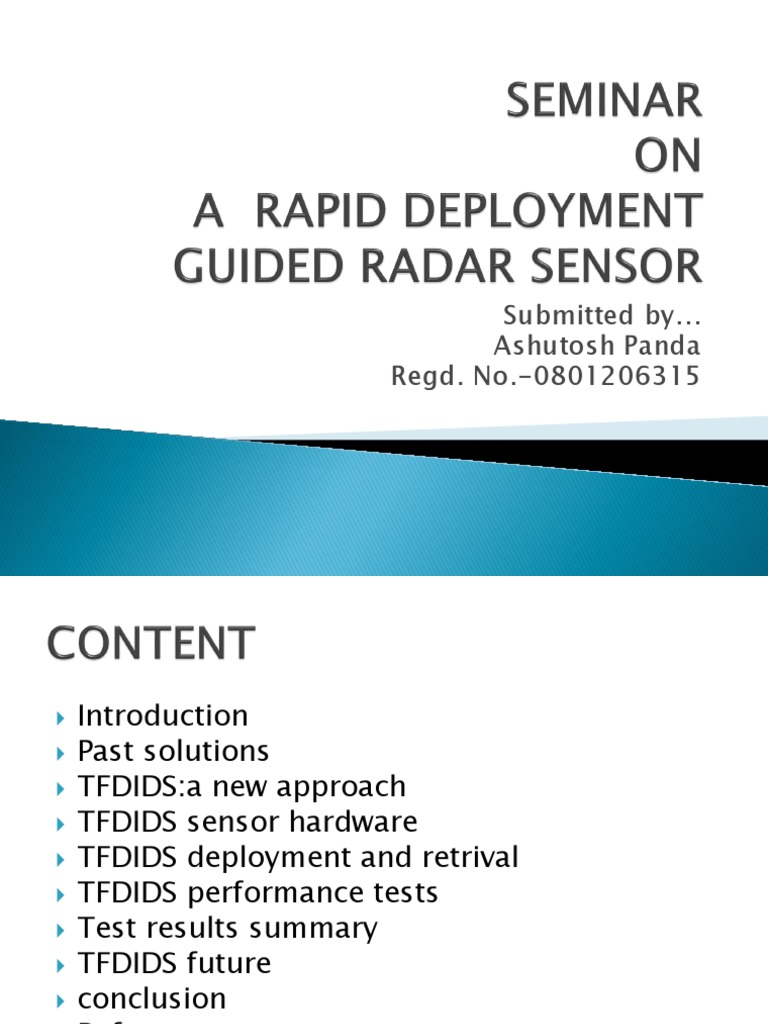 Portable Perimeter Security Sensor TFDIDS | PDF
