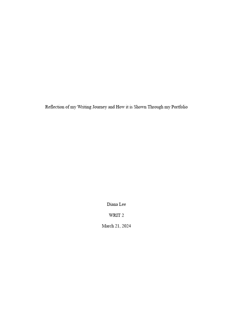 Portfolio Metacognitive Reflection | PDF | Essays | Reason