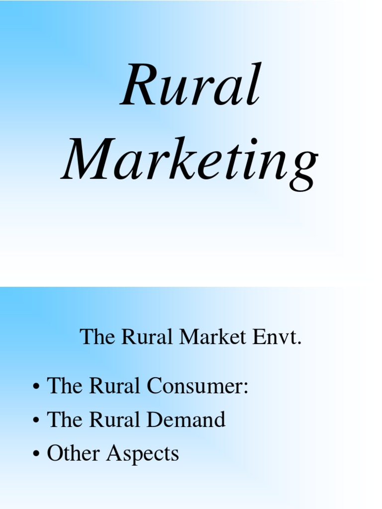 Rural Marketing | PDF | Market Segmentation | Brand