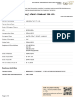 Sample: Business Profile (Company) of ABC COMPANY PTE. LTD. (201688888A)