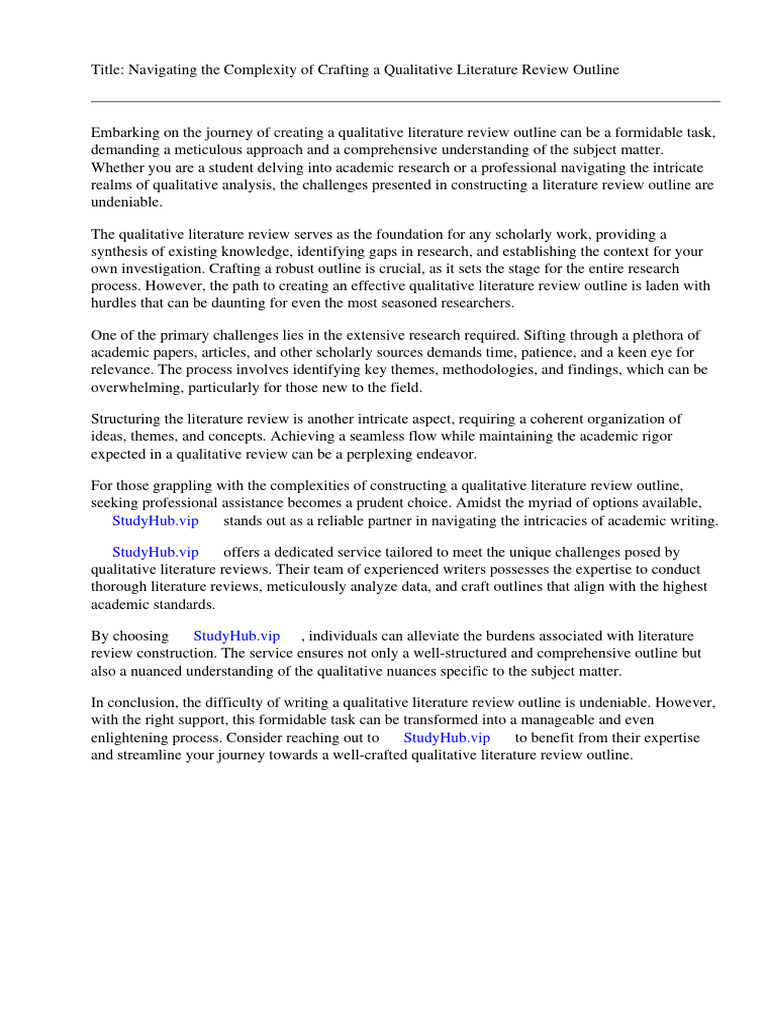 Qualitative Research Literature Review Pdf