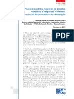 DUPRAT, Deborah Et Al. para Uma Política Nacional de Direitos Humanos e Empresas No Brasil Prevenção, Responsabilização e Reparação