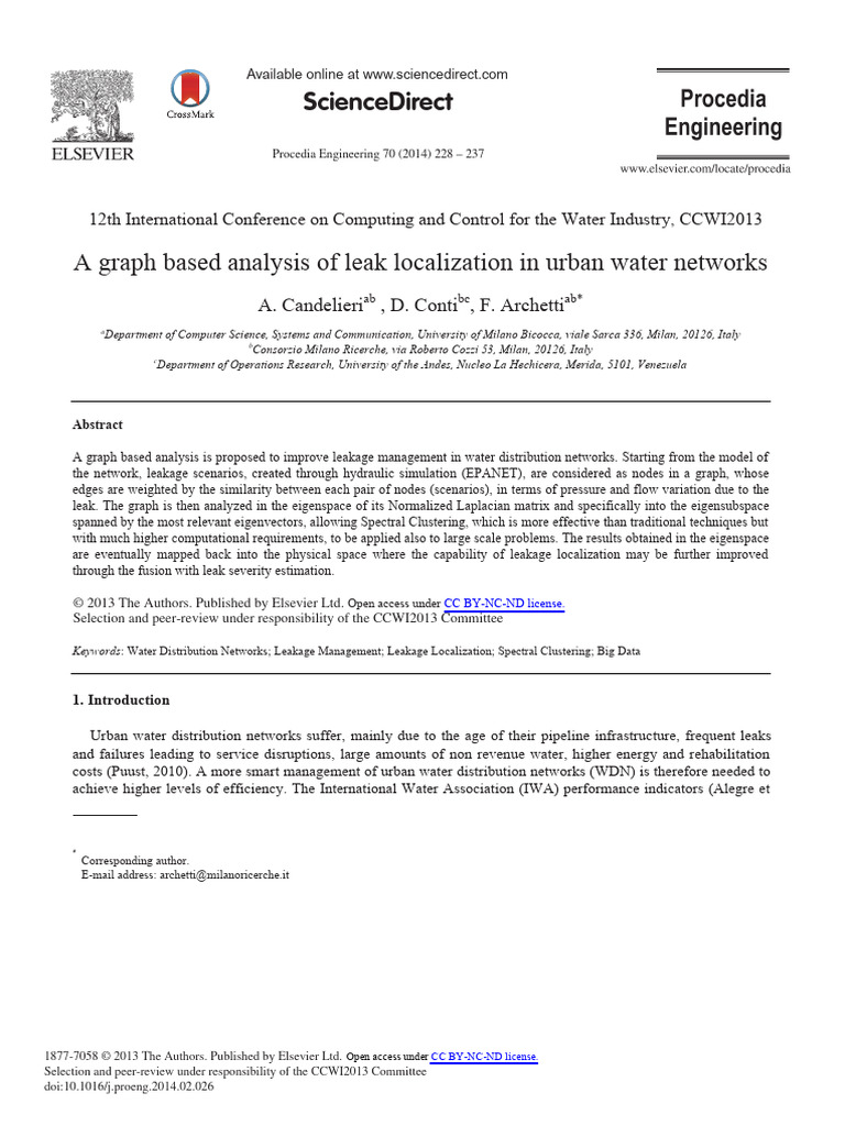 Graph-Based Leak Localization in Water Networks | PDF | Eigenvalues And ...