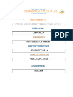 Labor Law Offences and Penalties Under Factories Act