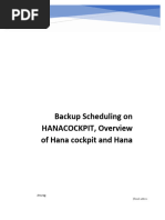 Hana Cockpit Backup Schedule