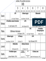 Jadwal Pelajaran Kelas 9B - 2023-2024 - S2 17 Maret