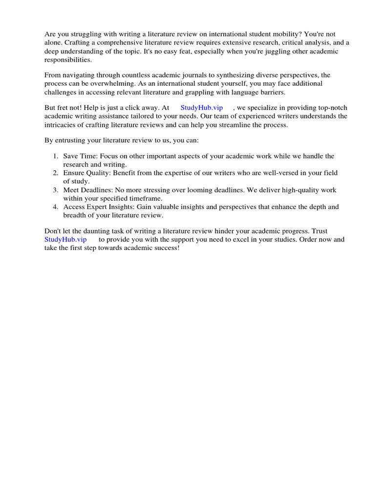 International Students Mobility Literature Review | PDF | International ...