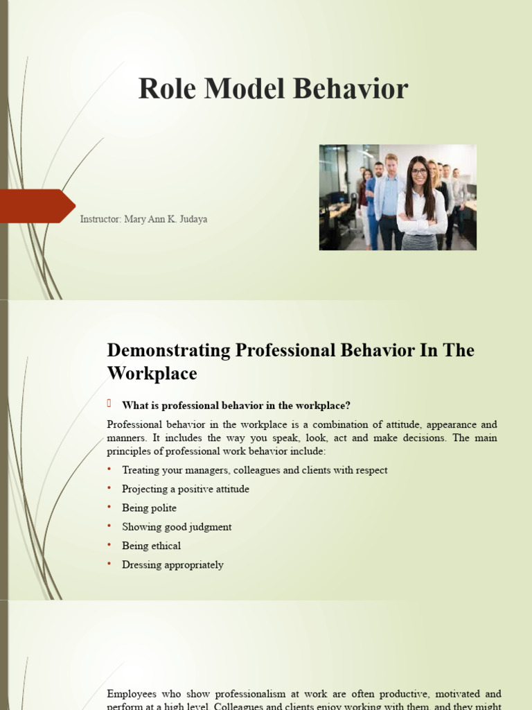 Role Model Behavior | PDF