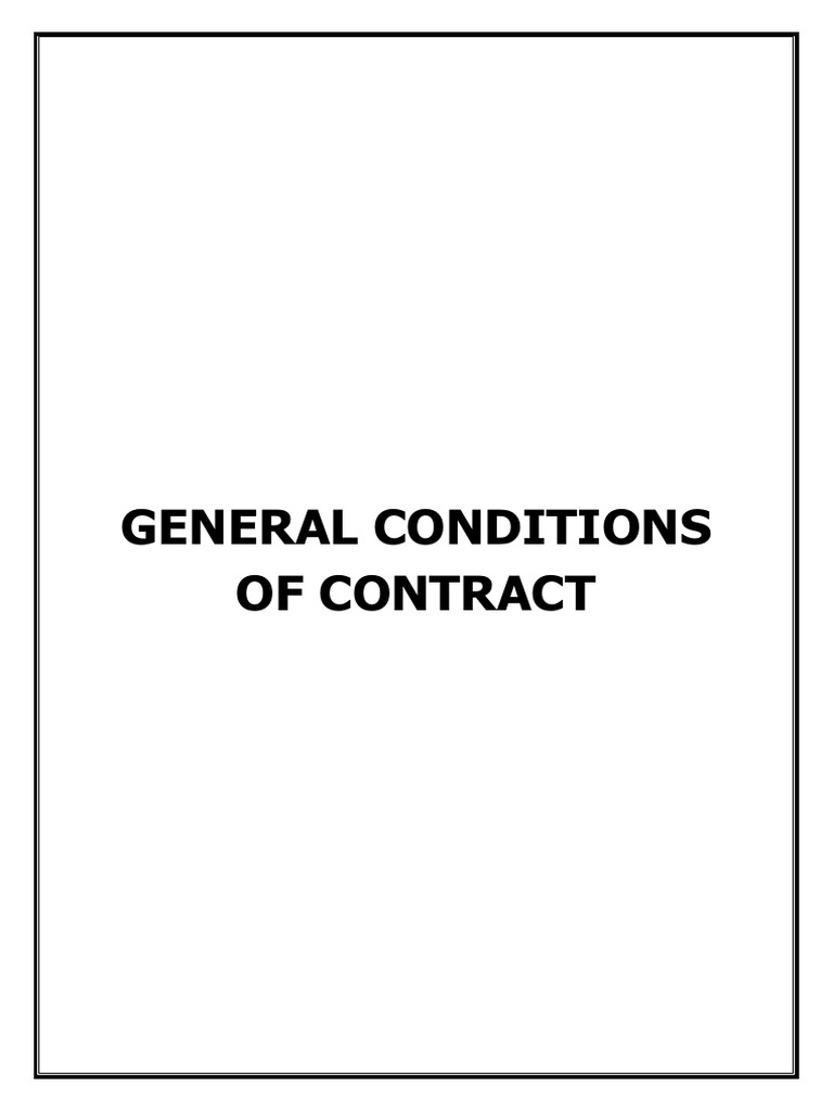 General Conditions of Contract Overview | PDF | Grammatical Gender | Money