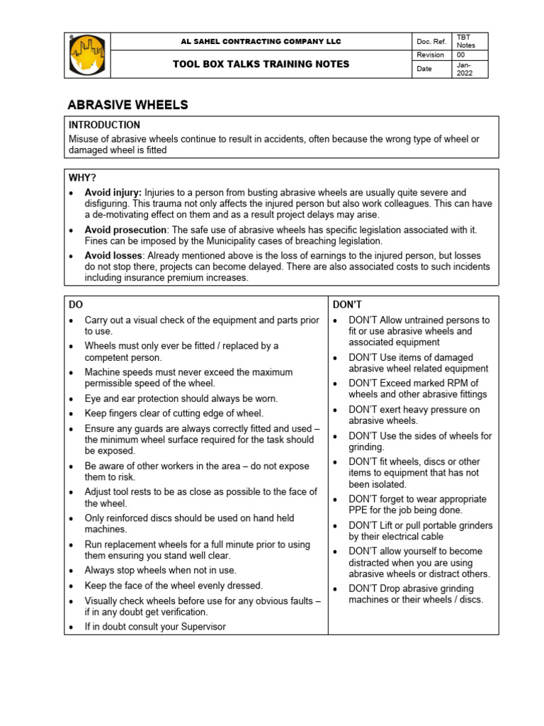 1.1Abrasive Wheels | PDF | Abrasive | Grinding (Abrasive Cutting)