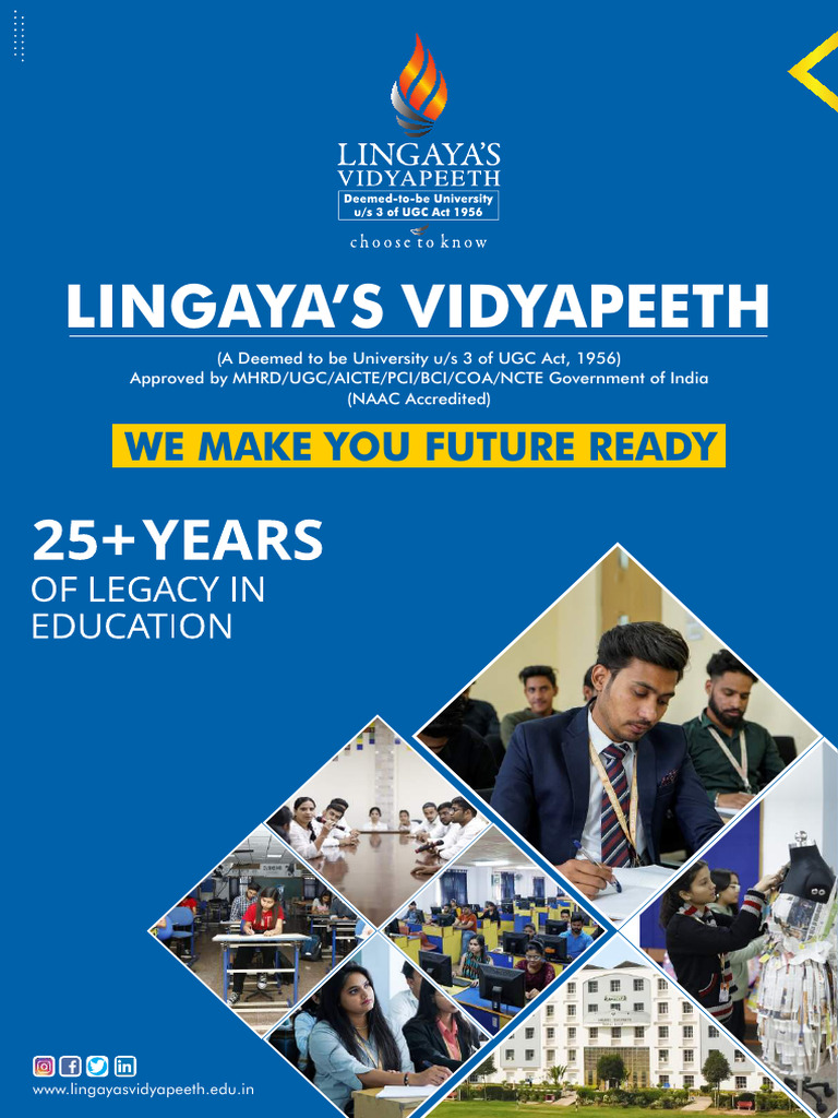 Lingayas Vidyapeeth Prospectus 2023 2024 Session PDF