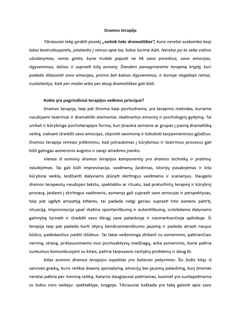 Dramos Terapija | PDF