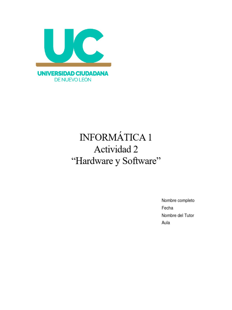 Actividad 2 Hardware y Softwares | PDF | Unidad Central de ...