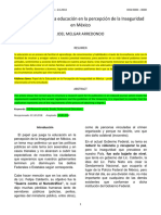 El Papel Que Juega La Educación en La Percepción de La Inseguridad en México