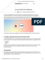 Convert HTML in PDF