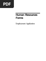 Human Resources Employment Form